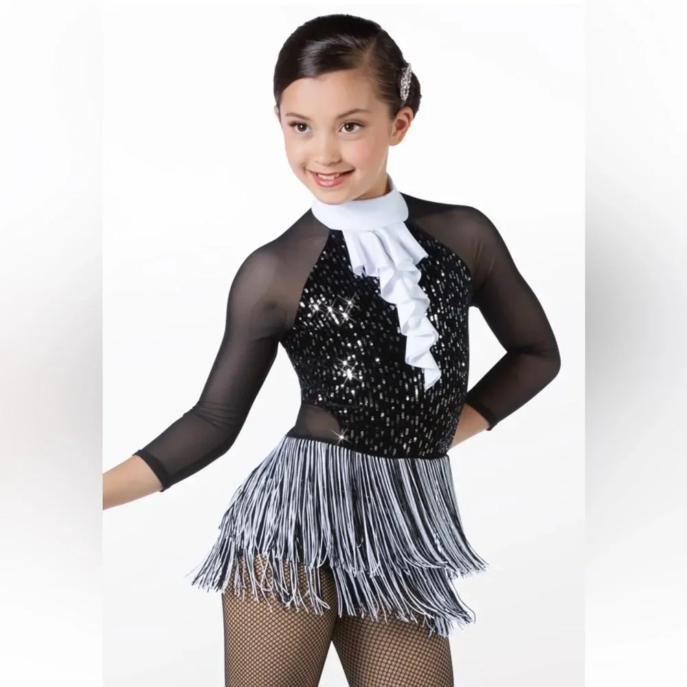 Weissman Black and White It’s Not Unusual kids size Large child Dance Costume